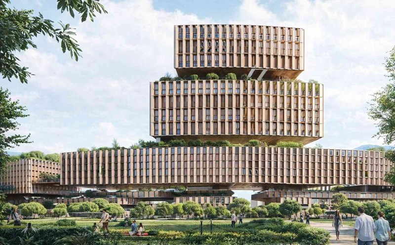 Phối cảnh kiến trúc hiện đại của dự án tòa tháp 99 tầng ở Khu đô thị Thủ Thiêm.