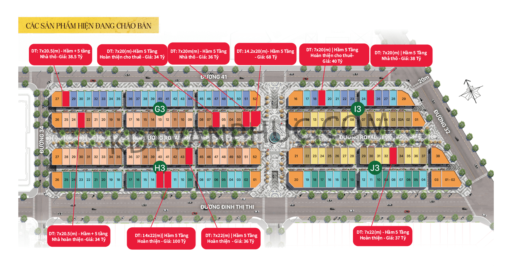 Vạn Phúc city Phố đi bộ Royal sản phẩm bán