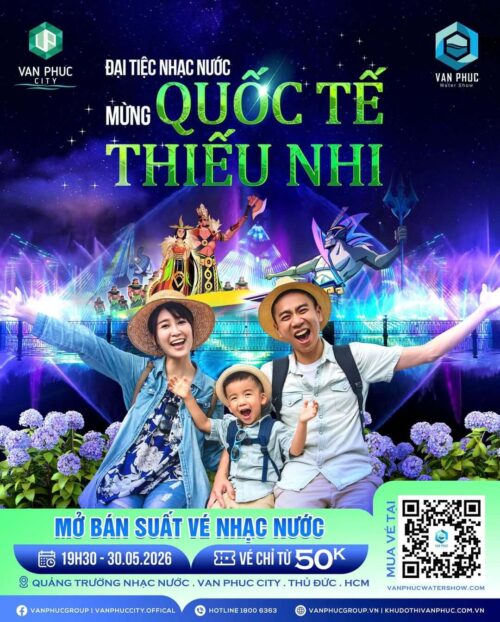 Đại Tiệc Nhạc Nước Vạn Phúc City 2026 Mừng Quốc Tế Thiếu Nhi: Đêm Hội Lung Linh Cho Bé